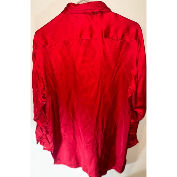 Lassie Silk Red Women’s Long Sleeved Button Down Dress Shirt - Picture 14 of 16